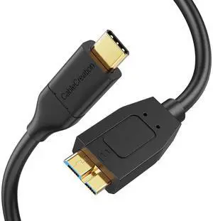 CableCreation 3.3FT USB C to Micro B Cable,10Gbps Speed External Hard Drive Braided,USB 3.1 Type C to Micro B Work for iPhone 15 Series,Seagate WD Westgate My Passport,MacBook Pro,iPad/Tablet,