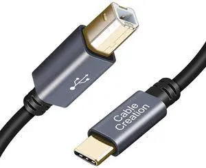 CableCreation USB B to USB C Printer Cable 3.3FT, USB-C to USB B Printer Cord for MacBook Pro, Air, MIDI Cable for Yamaha Casio Digital Piano MIDI Controller DJ Controller, 1M Space Grey