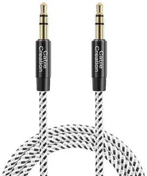 CableCreation 3.5mm Aux Cable , Short Male to Male 1/8 Audio Auxiliary Cord Braided Hi-Fi Sound for Car, Headphone Jack, Speaker, Home Stereos, Smartphone