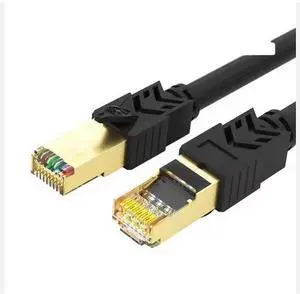 Shielded (SFTP) Cat 8 Ethernet Cable, 10Gbps/40Gbps, RJ45 Connector,  LSZH Jacket - for Gaming, Server & Data Center 2m Shielded (SFTP) Cat 8 Ethernet Cable, 10Gbps/40Gbps, RJ45 Connector,  LSZH Jacket - for Gaming, Server & Data Center 2m