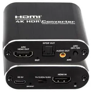 Torpedo Nova HDMI Audio Extractor Splitter 4K@60Hz, HDMI ARC to HDMI + Optical SPDIF + 3.5mm Stereo Output, Support Dolby Digital/DTS HD, 5.1CH Audio Converter Adapter Torpedo Nova HDMI Audio Extractor Splitter 4K@60Hz, HDMI ARC to HDMI + Optical SPDIF + 3.5mm Stereo Output, Support Dolby Digital/DTS HD, 5.1CH Audio Converter Adapter