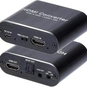 HDMI Audio Extractor with ARC & 5.1CH Output, 4K@60Hz HDR, HDCP 2.2, Optical/Coaxial/RCA Support