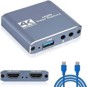 Torpedo Nova 4K USB 2.0 HDMI Video Capture Card with Loop Out & Audio Mixing - 1080p 60Hz Recording, UVC/UAC Compliant, Plug & Play for OBS, VLC, Windows, Mac, Android