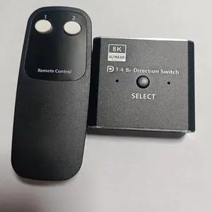 Torpedo Nova DisplayPort 8K DP 1.4 Bidirectional Switch with IR Remote - 2x1/1x2 Manual Switcher, Support 8K@30Hz, 4K@120Hz, 32.4Gbps Bandwidth, External Power Required