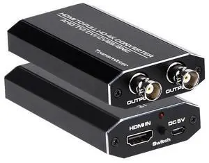 HDMI to AHD/TVI/CVI Converter with Loop Out - 1080P HDMI to Analog Security Video Converter, 400m Coaxial Transmission, Zero Delay, for CCTV System & Security Cameras