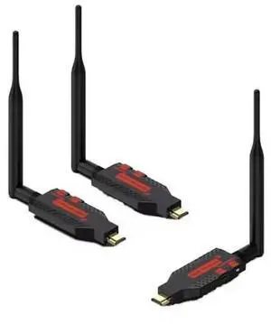 Wireless HDMI Extender Kit 1Tx+2Rx, 1080P@60Hz, 100m Range, Portable Design for Home & Professional Use