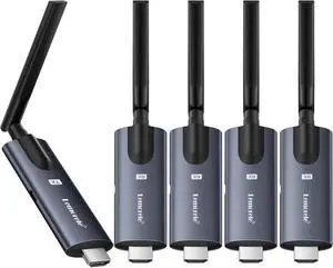 Lemorele Wireless HDMI Transmitter and 4 Receivers, Portable HDMI Wireless Extender, Plug & Play 656FT 1080P HD for Stream Video & Audio from PC/Camera/TV-Box to Monitor/Projector/HD TV/Phone/Tablet