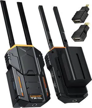 Lemorele Wireless HDMI Video Transmission System with 2*4400mAh Battery 656FT/200M Range, Loop Out, IR Backhaul, 2.4/5.8G 1080P Full HD, Up to 4 Receiver for Photography, Videography, Cinematography
