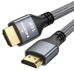 Ultra96 HDMI 2.2 Cable  - 16K@240Hz Ultra HD, 48Gbps Bandwidth, Gold-Plated Connectors, Braided Jacket for Next-Gen Projector, Monitor & Display 2M