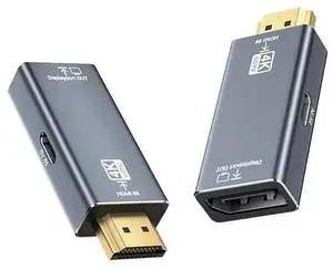 HDMI to DisplayPort Adapter 4K@60Hz - Uni-directional Video Converter, Aluminum Housing, Plug & Play, for PC, PS5, Xbox to Monitor/Projector