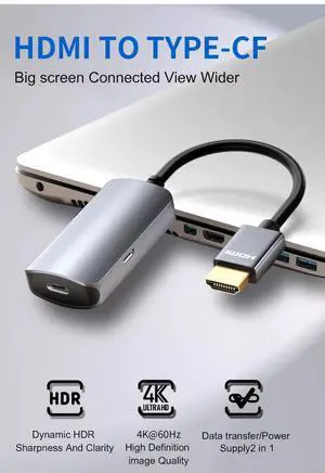 HDMI Capture Type c Audio Video Cable 4K 60Hz HDMI to Type-C USB C Female Adapter with DV 5V Audio Video Converter