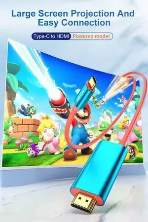 ULT-unite Customized USB Type C to HDMI AM+CF Adapter Cable Plug and Play 3840*2160 4K 30Hz PD60W Fast Charging Cable 2m