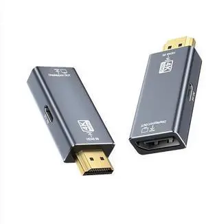 HDMI to DisplayPort Adapter 4K@60Hz - Uni-directional Video Converter, Aluminum Housing, Plug & Play, for PC, PS5, Xbox to Monitor/Projector