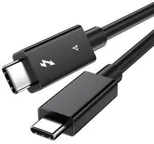 Thunderbolt 4 Cable 0.5M/1M - 40Gbps Data Transfer, 8K@60Hz Video, 100W PD Fast Charging, Aluminum Housing, for MacBook Pro, Docking Station, 4K Monitor