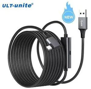 ULT-unite VR Extension Cable 5M - USB 3.0 Type-C, 5Gbps Data Transfer, 3A Fast Charging, Independent Power Management, Aluminum Housing for VR Headset, Gaming, Camera