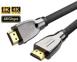 ULT-unite High-Speed HDMI 2.1 Cable 2M/3M - 48Gbps 8K@60Hz 4K@120Hz, Zinc-Alloy Connectors, Triple-Layer Shielding, Braided Jacket for Projector, Gaming, Home Theater