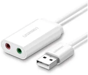 USB External sound card USB To 3.5mm Jack Femal Earphone Mic headset Adapter 2 Hole Audio Card For Speaker Laptop PS4 PC, White eokCXOY USB External sound card USB To 3.5mm Jack Femal Earphone Mic headset Adapter 2 Hole Audio Card For Speaker Laptop PS4 PC, White eokCXOY