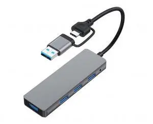 4-Port USB 3.0 HUB, Aluminum USB C & USB 3.0 to USB Adapter with 4 USB 3.0 Ports, Ultra Slim Portable USB Splitter for Laptop MacBook, Mac Pro/Mini, iMac, Ps4, Surface Pro, XPS, PC, Flash Drive 4-Port USB 3.0 HUB, Aluminum USB C & USB 3.0 to USB Adapter with 4 USB 3.0 Ports, Ultra Slim Portable USB Splitter for Laptop MacBook, Mac Pro/Mini, iMac, Ps4, Surface Pro, XPS, PC, Flash Drive