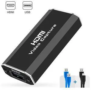 Video Capture Card, USB3.0 HDMI to USB C Audio Capture Card, 4K 1080P 60FPS Capture with Type-C Adapter Devices for Gaming Live Streaming Video Recorder, for Windows Mac OS System OBS Zoom eokCXOY