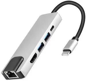 Longwwin USB C Hub 5-in-1 with HDMI & Ethernet & Power Delivery, 2 USB 3.0 Ports, 1 USB Type C 3.0 Port, 1 HDMI 4K Port, 1 Gigabit Ethernet Port MAC Windows (DUB-M520-US) eokCXOY Longwwin USB C Hub 5-in-1 with HDMI & Ethernet & Power Delivery, 2 USB 3.0 Ports, 1 USB Type C 3.0 Port, 1 HDMI 4K Port, 1 Gigabit Ethernet Port MAC Windows (DUB-M520-US) eokCXOY