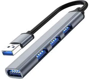 USB Hub, 4 Port USB 3.0*1 Hub, 2.0*3 Hub Splitter for Laptop, PC, U Disk, Multiport Mini USB Adapter Expander w/Aluminum Shell, Ultra Slim 4-Pout USB Hubs Extender for Laptop, Mouse, PC eokCXOY USB Hub, 4 Port USB 3.0*1 Hub, 2.0*3 Hub Splitter for Laptop, PC, U Disk, Multiport Mini USB Adapter Expander w/Aluminum Shell, Ultra Slim 4-Pout USB Hubs Extender for Laptop, Mouse, PC eokCXOY