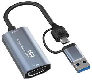 HDMI Video Capture Card - 4K HDMI to USB Capture Card Full HD Video Capture Device with Audio via DSLR, Camcorder, Action Cam for Streaming, Compatible with Switch, PS4/5, Xbox One, More (4K 30fps)