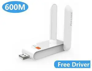USB WiFi Adapter 600Mbps Wireless Internet Adapter USB 2.0 WiFi Dongle for PC 802.11AC with 3dBi High Gain Antenna Support Linux Mac OS 10.15 Windows 10/8.1/8/7/ XP System, Easy to Use eokCXOY
