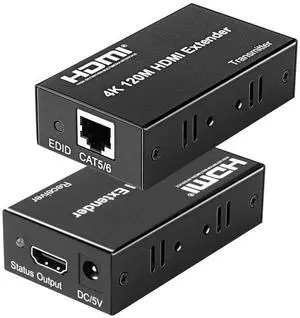 120m/394ft 4K HDMI Extender Over RJ45 Ethernet Video Audio Extention TX RX RJ45 Network Cable to HDMI Signal Amplifier 4K HD Network Cable Transmission eokCXOY