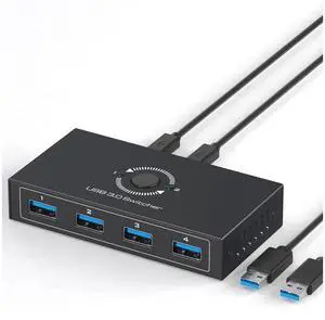 USB 3.0 Switcher Selector for 2 Computers Share 4 USB 3.0 Devices 1x 3.5mm Audio USB KVM Switcher for Keyboard Mouse Printer Scanner Hard Drivers Headsets (USB 3.0, Black) eokCXOY USB 3.0 Switcher Selector for 2 Computers Share 4 USB 3.0 Devices 1x 3.5mm Audio USB KVM Switcher for Keyboard Mouse Printer Scanner Hard Drivers Headsets (USB 3.0, Black) eokCXOY