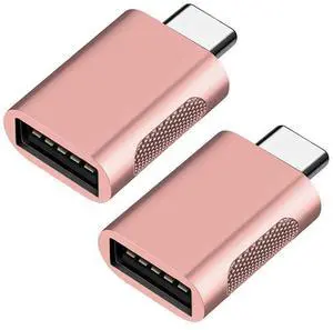 2Pcs Type C to USB Adapter Fast USB 3.0 to Type C Female Adapter For Computers/Chargers/Hard Drives/Type-c Headset/U Disks Mini USB Adapter Type-C OTG Cable Converter eokCXOY