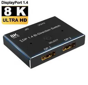 DisplayPort Switch 8K Splitter Bidirectional DP 1.4 Switcher 2 in 1 Out/1 in 2 Out Supports 8K@60Hz 4K@120Hz Compatible with PC Host Monitor Laptop etc eokCXOY DisplayPort Switch 8K Splitter Bidirectional DP 1.4 Switcher 2 in 1 Out/1 in 2 Out Supports 8K@60Hz 4K@120Hz Compatible with PC Host Monitor Laptop etc eokCXOY