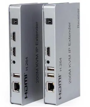 1080P HDMI KVM Extender USB Mouse/Keyboard Extension 200M by Cat/RJ45/LAN/UTP Network Cable,IR Control,TX/RX 3.5MM R/L Audio Output eokCXOY