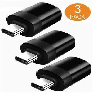 USB Type C Adapter[3-Pack], USB C Male to USB A Female Adapter,Support OTG Function,USB 3.1 Compatible with MacBook/Pro, ChromeBook Pixel, Nexus 5X/6P and More, Black eokCXOY