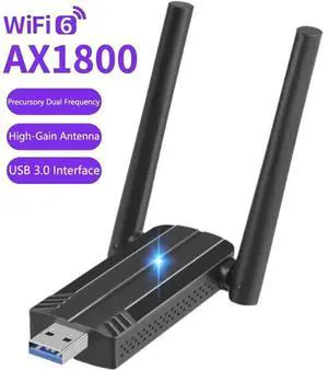 Wireless Adapter, USB 3.0 WiFi 6 Adapter for PC - 802.11ax AX1800 PC WiFi Adapter for Desktop Laptop Dual Band Wireless Adapter WiFi Dongle for Windows 7/10/11 Wireless Network Adapter for PC Computer