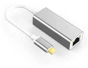 Type C to Rj45 Converter Adapter Type-C to RJ45 Network Interface Gigabit/100M Drive-free Network Card (silver) eokCXOY