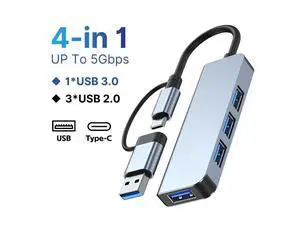 Aluminum 4 in 1 USB C Splitter USB HUB with USB 3.0,USB 2.0 for MacBook Laptops Desktops eokCXOY Aluminum 4 in 1 USB C Splitter USB HUB with USB 3.0,USB 2.0 for MacBook Laptops Desktops eokCXOY