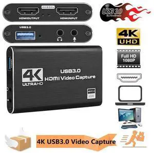 Video Capture Cards, 4K HDMI Capture Card USB3.0, Game Capture Card Nintendo Switch,1080P 60FPS Capture Device for Streaming,Recording on PS4 PS5 X box Twitch PC, Windows Mac Linux eokCXOY