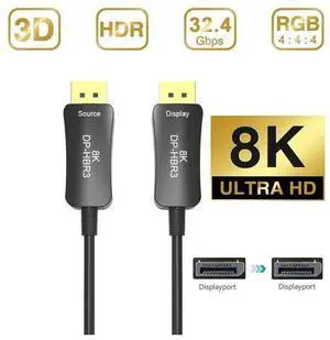 DisplayPort Cable, 8K DP Cable -(4K@144Hz, 8K@60Hz, 2K@165Hz) Gold-Plated DP to DP Cable Ultra High Speed Display Port Cable for Laptop PC TV etc- Gaming Monitor Cable - 10m 33ft
