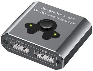 DP1.4 DisplayPort Switch, 8K Bi-Directional DisplayPort Splitter 2 in 1 Out/1 in 2 Out Display Port Switcher Supports 8K @60Hz 4K @120Hz for PC Laptop Monitor Projector TV eokCXOY
