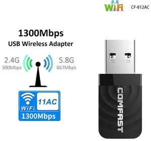 High Speed USB 3.0 Wireless Wifi Adapter Dual Band 2.4 +5 GHz 1300 Mbps 802.11AC 802.11 a/b/n/g/ac Wifi Antenna Network Card Wireless Adapter Support Windows XP/Vista/7/8/10 Mac OS eokCXOY