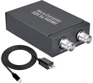 1080P SDI to HDMI, 3G-SDI/HD-SDI/SD-SDI to HDMI Converter Adapter,SDI in HDMI Out, SDI in SDI Out Loopout 1080P @60Hz Video Audio Splitter, Auto Format Detection and Stereo Audio De-embedder eokCXOY