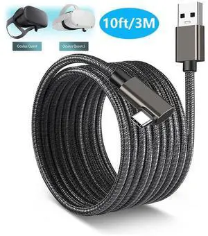 for Oculus Quest 2 Link Cable 10FT/3M, 90 Degree Nylon Braided Link Cable with 5Gbps Data Transfer and up to 3A Fast Charging USB A to USB C Link Cable for Oculus Quest 1/2 VR Headset and Gaming PC