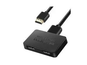 4K@60HZ HDMI Splitter, Auto Scaling HDMI Splitter 1 In 2 Out, HDMI2.0b Splitter for Dual Monitors [Only Duplicate/Mirror Screens, Not Extend] Support HDCP2.2, RGB 4:4:4, 18.5Gbps, Full HD 1080P 3D