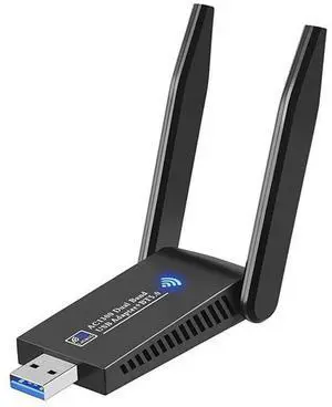 Dual Band WiFi + Bluetooth 5.0 Wireless Network Card USB 3.0 1300M 802.11ac Adapter AC1300 With Antenna For Laptop PC 2.4GHz + 5.8GHz Mini Dongle