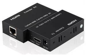 60M HDMI Extender Over Signal Cat5e/6 Ethernet Cable 1080P HDMI to RJ45 Network Cable Extender Repeater for PC PS2 TV Monitor eokCXOY