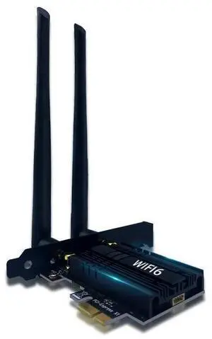 WiFi 6 Card PCIe 3000Mbps for PC, AX200 Wireless Adapter with Bluetooth 5.1 Dongle 802.11AX WiFi Adapter Express Network Dual Band 5dBi High Rotating Antenna (ONLY Support Desktop for Win10 64bit)