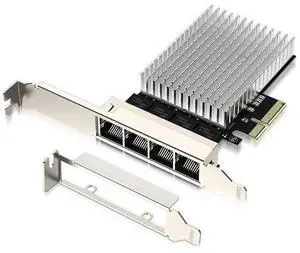 4 Port 2.5Gb PCIe Network Card, 4 Port 2.5 Gigabit Ethernet Interface Adapter, with Realtek RTL8125B, Support NAS/PC, 2.5G NIC Compliant Windows/Linux/MAC OS eokCXOY