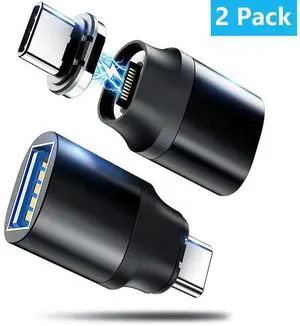 USB C to USB Magnetic Adapter 24Pins USB C Male to USB A Female Adapter 2 Pack with PD 60W Charge 10Gbps USB3.1/USB3.0 for M-a-c-B-o-o-k Pro /Air and More Type C Devices eokCXOY