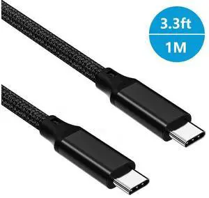 USB C to USB C Cable 3.3ft/1M, USB 3.2 Gen 2 USB-C Cable- 4K UHD 20Gbps USB C Cable 100W PD Fast Charging Cable, Nylon Braided Type C Cable for Thunderbolt 3, Mac-Book Pro, i-Pad Pro, Galaxy S20..
