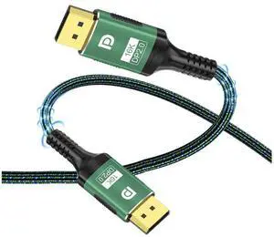 8K DisplayPort 2.0 Cable 3.3ft, 16K DP Cable 2.0 (16K@60Hz 8K@120Hz 4K@240Hz 165Hz 144Hz) Gaming Monitor Cable DP Male to DP Male GSync/FreeSync 80Gbps HDR10 ARC HDCP Supported for PC TV eokCXOY